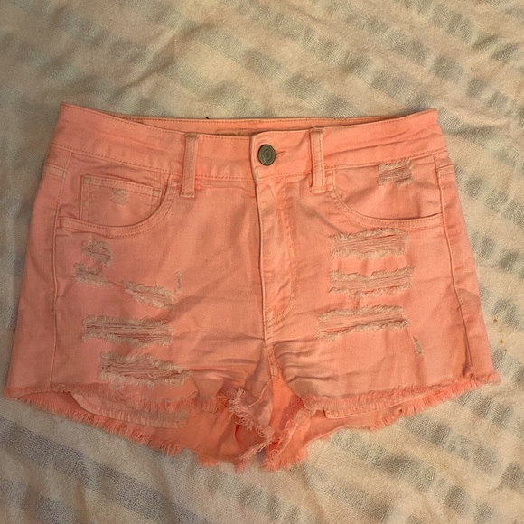 Neon orange/pink cut offs - Picture 1 of 3